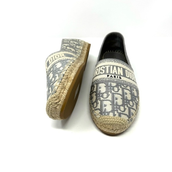 Dior Granville Oblique Espadrilles – Rare Gray Logo Flats, Size 39 (US 9), NWT - Picture 3 of 12
